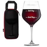 diVinto Giant Wine Glass in Extreme Case, Extra Large Wine Glass, Holds a Full Bottle, 860 ml