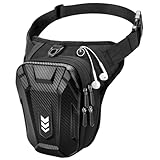 Rolgno Drop Leg Bag, [Expandable Storage] Motorcycle Leg Bag, EVA Hardshell Durable Hiking Waist Pack, Reflective Strip & Adjustable Strap, Hip Pouch for Men Women Cycling Running Traveling