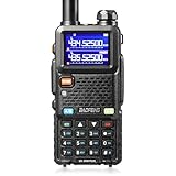 BAOFENG UV-5RM Plus Amateur Radio Multi-Band Walkie Talkie, Rechargeable Handheld Radio with Long Range, Frequency Copy, Airband, 2500 mAh Battery