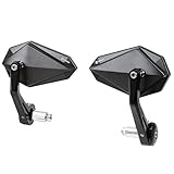 FENRIR CNC Aluminum Alloy Cafe Racer Black Motorcycle Bar End Mirrors Side 22MM 7/8" Inch Handlebar Mirror Universal Rear View For M8/M6 Standard Super Sport Naked Street Bike Cruiser Scooter Minimoto