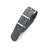 Grey Infantry Military MoD NATO Nylon Fabric G10 4 Rings Watch Strap Band Chrome Buckle (18mm Fitting)