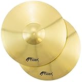 TIGER CYM7-BR Pair 14” Hi-Hat Cymbals - Ideal Replacement for Starter Drum Kits
