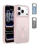 Belkin SheerForce Grip MagSafe Compatible iPhone 17 Pro Case with Slim Design & Anti-Slip Side Lines - Magnetic, Transparent, & Shockproof Protective iPhone Case - Pink