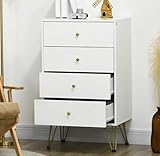 Modern Chest of Drawers Tall Side Cabinet Contemporary Apothecary Tallboy Vintage Industrial Style Metal Legs Retro Bedroom Sideboard Buffet Dresser Furniture