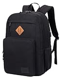KEOFID Classic Travel backpack for Men and Women, Anti theft Laptop backpack with USB Charging Port for College, Business(Black)