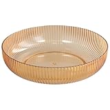YILANJIN Fruit Bowl, Plastic Round Shaped Serving Bowl for Snack, Large Clear Fruit Bowl Platter for Candy, Decorative Fruit Holder for Table Countertop, Dining Room, Living Room Decor (Coffee)