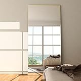 NEUWEABY Full Length Mirror 165x60 cm Floor Mirror Large Gold Body Rectangle for Bedroom Living Room Aluminum Alloy Frame Standing Hanging or Leaning Against Wall