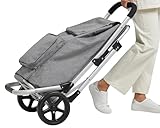 Bergs Aluminium Shopping Trolley With Seat (Grey)