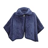 OhMill Warm Shoulder Shawl Cape Poncho Women Shoulder Cape for Women Poncho Shawls and Wraps for Women Ladies Bed Jackets UK Blue