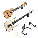 WESOLO Electric Guitar Wall Hanger Ukulele Wall Mount Slatwall Horizontal Hawaiian Guitar Holder Bass Stand Rack