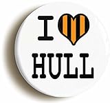 Ozorath I HEART LOVE HULL BADGE BUTTON PIN (Size is 1inch/25mm diameter)