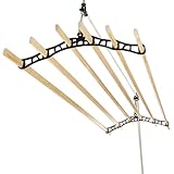 LOWENERGY 6 Lath Pulley Clothes Airer Ceiling Maid – Traditional Victorian Laundry Rack Dryer for Kitchen, Utility, Bathroom or Garage (Black 0.9M)