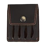 TOURBON Genuine Leather Rifle Ammo Wallet Hunting Cartridge Holder Belt Pouch Brown