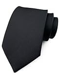 marysgift Black Tie 3.15" Ties for Men Funeral Classic (8cm) Men's Solid Color Neckies for Wedding Business Events Office Casual Formal Plain Necktie Wear Accessories 58 Inches (509, Black)