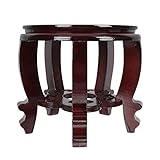 DOITOOL Wooden Carved Vase Stands: Wood Planter Stand Stool Style Plant Stand Holder Indoor Fishbowl Stand for Vase Display Brown