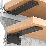 Yeabett 4 Pack Shelf Brackets 10cm, Heavy Duty Wall Brackets, 75kg Load Capacity, Black