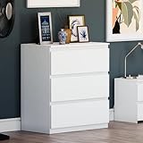 Vida Designs Denver 3 Drawer Chest of Drawers White - Modern Wooden Storage Unit