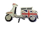 Lambretta SX Union Jack Enamel Pin Badge Silver Coloured
