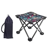 AIBAOBAO Folding Camping Stool - Collapsible, Leaf Design Lightweight Outdoor Stable with Carry Bag for Picnics, Fishing, BBQ, Sketching, Beach Garden, Fishing Camp Traveling Hiking, Foldable Stool