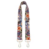 Vaguelly Retro Patterned Strap Adjustable Banjo Strap with Hooks Musical Instrument Belt Replacement
