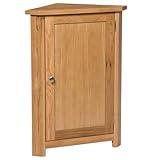 Hallowood Furniture Waverly Oak Small Corner Cabinets for Living Room, Wooden Small Corner Cupboard with 2 Adjustable Shelves, Bedroom and Kitchen Display Cabinets, Oak Furniture