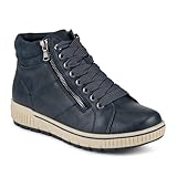 Pavers Lace Up Trainers with Side Zip - Navy Size 6