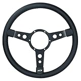 15" Traditional Classic Car Steering Wheel Black Vinyl 3 Spoke Centre 6 Hole