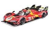 Bburago FERRARI RACING 499P LE MANS Super Car - 1:18 Scale - Incredibly Detailed Die-Cast Replica Collectible Model Car, Red, 0.0541666667