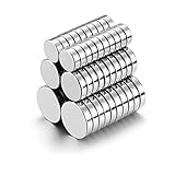 MEALOS 60 Pieces - 20 x 6x2mm, 20x 8x2mm, 20x 10x2mm - Rare Earth Neodymium Magnets Thin for Crafts, Miniatures, 3D Printed Projects, DIY, Decoration, Refrigerator, Model Making