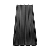 Mondeer 14PCS Roofing Sheets, Metal Corrugated Roofing Sheets 7m², 110 x 46 cm, Galvanised Steel Trapezoidal Grooved Roof for Garage Carport Shed Greenhouse Kennels Panels, Black