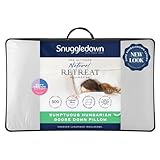 Snuggledown Hungarian Goose Down Pillow - 80:20 Ethically Sourced Fill for Front & Back Sleepers | Jacquard Cotton Cover, UK‑Made, Non-Allergenic & Washable (48 × 74 cm)