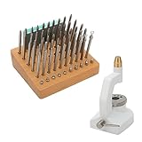 Tomotato Watch Staking Tool Set, Precision Aluminium Alloy Watch Repair Kit with 50 Punches and 10 Stakes, Ergonomic Handle for Watchmakers for Professional and Hobbyist Use