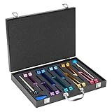 lesolar Chakra Tuning Forks Set, 7 Chakra and 1 Soul Purpose Weighted Solfeggio Tuning Forks for Healing Therapy, Yoga, Meditation with Exquisite Wooden Gift Box