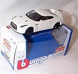 Burago Street fire N'issa'n GTR 2008 White car 1:43 scale Diecast model