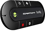 SuperTooth Buddy Handsfree Bluetooth Visor Speakerphone Car Kit for Smartphone Devices, Compatible with iPhone, Samsung, Huawei, Google and Other Mobile Smartphones - Black