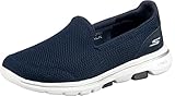 Skechers Women's GO Walk 5 Slip On Trainers, Navy Textile White, 5 UK
