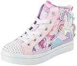 Skechers Girls Twinkle Toes Trainers, Pink Synthetic Multi Trim, 1 UK