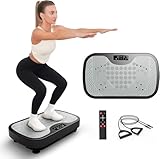 JOROTO Vibration Plate Exercise Machine, Whole Body Workout Equipment for Home Use - 99 Intensity Levels + 9 Programs + 2 Resistance Bands, Vibration Fitness Trainers