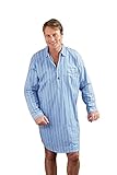 Champion Mens Brushed Cotton Striped Nightshirt-Light Blue-Large 42-44