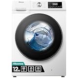 Hisense WFQA1214EVJM Freestanding 12 KG Front Load Washing Durable Inverter Machine Steam Wash Quick Wash 15 Washing Programs 1400 RPM White Energy Rating A
