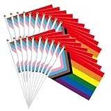 20 Pcs Lesbian Flag, Rainbow Pride Flag Gay Lgbtq, Handheld Lesbian Progress Pride Flags, Trans Flags Gifts Lesbian Banner Party Bunting Decorations Lgbt