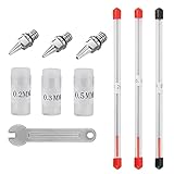 Favengo 7 Pcs Airbrush Nozzle Cap Kit 0.2mm/0.3mm/0.5mm Airbrush Needle Airbrush Spare Parts Airbrush Replacement Parts with Wrench for Airbrush Spray Gun Model Spraying Paint Maintenance Accessories
