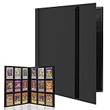 WAIZHIUA 9-Pocket Trading Card Binder 216 Pockets PU Leather Card Binder Trading Card Album Card Folder with Elastic Strap for Pokemon Yu-Gi-Oh Sports Cards, 12 Sheet