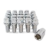 16 x Chrome Wheel Bolts Set with 4 x Locking Nuts for VW Volkswagen Caddy with Aftermarket Alloy Wheels Only PN.SFP-16BM14+B14141
