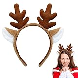 Reindeer Antlers Headband,Deer Ears Xmas Headbands,Christmas Headbands for Adults Kids Woman Girls,Animal Horn Ear Elastic Headwear Christmas Hair Accessories Festive Headwear Holiday Party Barrettes