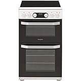 Hotpoint HD5V93CCW 50cm Double Oven Electric Cooker With Ceramic Hob - White