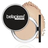 Bellapierre Compact Mineral Foundation SPF 15 – Pressed Powder Makeup Base, Concealer & Setting Powder in One, Lightweight Mineral Formula, Talc-Free, Paraben-Free, Cruelty-Free – 0.35 oz- Latte