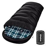 KingCamp Flannel Sleeping Bag Warm Portable Lightweight 3-4 Seasons Camping Sleeping Bag Indoor & Outdoor Use for Adults Kids for Hiking Backpacking and Camping with Compression Sack