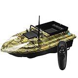 HEVMEVENI Bait Boat for Carp Fishing with 2KG Load Capacity, Cruise Control, Night Lights, Low Battery Alert - Ideal for Accurate Bait Delivery (Camo Green)