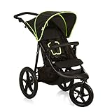 hauck Runner, Black / Neon Yellow - Robust All Terrain Pushchair with Raincover, XL Pneumatic Air Wheels, Reclining Backrest from Birth up to 22 kg, Height-Adjustable Handle, XL Mesh Window